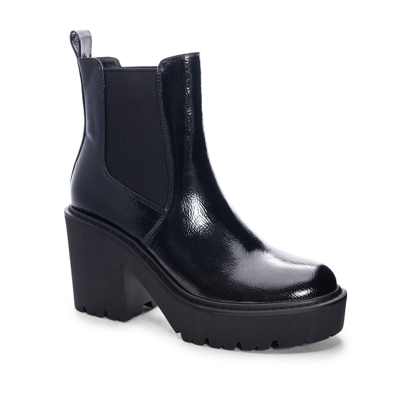 YIKES PATENT BOOTIE